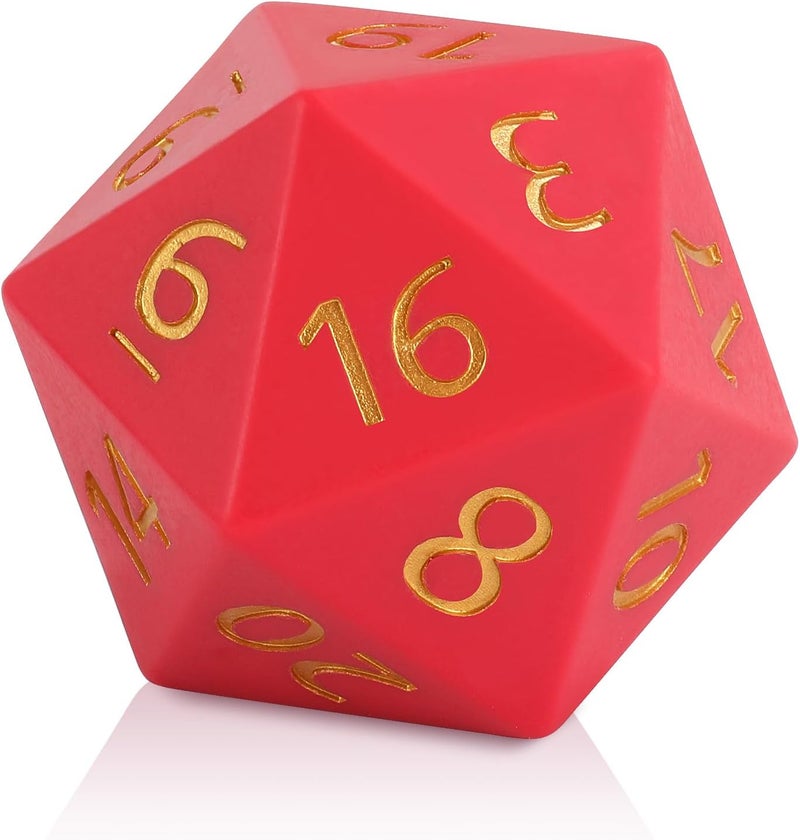 CSITORWWE 55mm Giant D20 Dice,20 Sided Resin Dice with Velvet Pouch, Titan Polyhedral Dice for TTRPG Tabletop Gaming,Dungeon Masters,RPG Adventures(Red) - Image 1